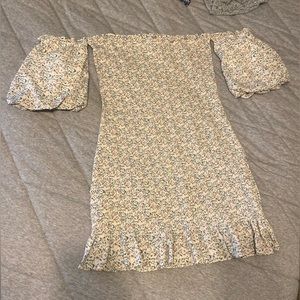 She + Sky Smocked Off the Shoulder Dress Size L